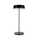Outdoor LED-Akku-Tischleuchte MIRAM, Kopf + Standfuß, IP54, Up/Down, 3.7V, 2.2W 3000K 196lm, mit Touch-Dimmer + USB-C, schwarz