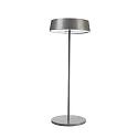 Outdoor LED-Akku-Tischleuchte MIRAM, Kopf + Standfuß, IP54, Up/Down, 3.7V, 2.2W 3000K 196lm, mit Touch-Dimmer + USB-C, grau