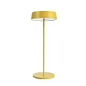 Outdoor LED-Akku-Tischleuchte MIRAM, Kopf + Standfuß, IP54, Up/Down, 3.7V, 2.2W 3000K 196lm, mit Touch-Dimmer + USB-C, gelb