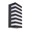 LED Außenwandleuchte GRUMIUM ECKIG CCT III - Linien horizontal, IP54, 10W 3000/4000K (CCT Switch) 280lm, dunkelgrau