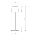Deko-Light LED-Akku-Tischleuchte CANIS GASTRO M-Set, 6 Leuchten, IP65 IK04, 3.7V, 3.5W 2200/3000K, mit Ladestation & Netzteil, graugrün