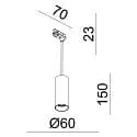 Deko-Light 1-Phasen Spot-Pendelleuchte CAN 150, IP20, Kopf 15cm / Kabel max. 150cm, GU10, schwarz
