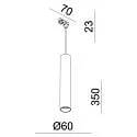 Deko-Light 1-phase pendant luminaire CAN 350 down, cylindrical, long GU10 IP20, black