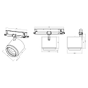 Deko-Light LED 3-Phasen Strahler FOCARIS, 37W 2700/3000/4000K (CCT-Switch) 15-60° fokussierbar, CRi>90, UGR 17, DALI-2 steuerbar,, weiß