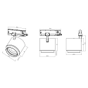 Deko-Light 3-phase spot FOCARIS PHASE focusable, cardanic, UGR < 17 IP20, deep black dimmable