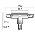 Deko-Light Zubehör für 3-Phasen-Schienensystem D LINE - T-Verbinder links-links-rechts mit Wechselmechanik, 220-240V AC / 50-60Hz, Grau
