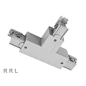 Deko-Light Zubehör für 3-Phasen-Schienensystem D LINE - T-Verbinder rechts-rechts-links mit Wechselmechanik, 220-240V AC / 50-60Hz, Grau