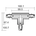 Deko-Light Zubehör für 3-Phasen-Schienensystem D LINE - T-Verbinder rechts-rechts-links mit Wechselmechanik, 220-240V AC / 50-60Hz