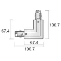Deko-Light Zubehör für 3-Phasen-Schienensystem D LINE - 90°-Verbinder links-rechts mit Wechselmechanik, 220-240V AC / 50-60Hz, Schwarz