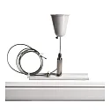 Deko-Light Zubehör für 3-Phasen-Schienensystem D LINE - Seilabhängungshalter mit Deckenrosette, verstellbar, max. 150cm, Weiß
