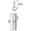 Deko-Light Zubehör für 3-Phasen-Schienensystem D LINE - Seilabhängungshalter mit Deckenrosette, verstellbar, max. 150cm, Grau