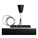 Zubehör für 3-Phasen-Schienensystem D LINE - Seilabhängungshalter mit Deckenrosette, verstellbar, max. 150cm, Schwarz