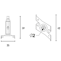 3-phase wire suspension holder D LINE / DALI CURVED, white