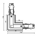 Deko-Light Zubehör für 3-Phasen-Stromschiene D LINE DALI - 90°-Verbinder links-rechts mit Wechselmechanik, graphitschwarz