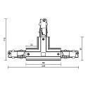 Deko-Light Zubehör für 3-Phasen-Stromschiene D LINE DALI - T-Verbinder rechts-rechts-links mit Wechselmechanik, graphitschwarz