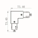 Deko-Light 1-Phasen 90°-Verbinder D ONE, rechts, IP20, weiß