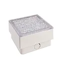 LED Boden-Einbauleuchte TABIT 100x100, IP67 IK10, 10 x 10cm, 2.3W 3000K 120lm 120°, PC grau / transparent