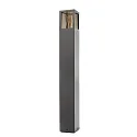 Pollerleuchte FACADO II ECKIG, IP65, 65cm, E27, mit IP67 Anschlussdose, Alu-Druckguss / PC, dunkelgrau / rauch-getönt, klar
