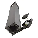 Deko-Light Pollerleuchte FACADO II ECKIG, IP65, 100cm, E27, mit IP67 Anschlussdose, Alu-Druckguss / PC, dunkelgrau / rauch-getönt, klar