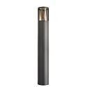 Pollerleuchte FACADO II RUND, IP65, 65cm, E27, mit IP67 Anschlussdose, Alu-Druckguss / PC, dunkelgrau / rauch-getönt, klar