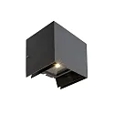 LED Außenwandleuchte ARCTURUS II, IP54, BREIT, Up&Down, 5.5W 3000K, 2x verstellbar 0-90°, schaltbar, graphitgrau