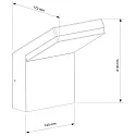 Deko-Light LED Außenwandleuchte TUCANAE, IP54, 18W 3000K 1650lm 110°, dunkelgrau