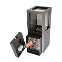 Deko-Light Außenwandleuchte FACADO II  ECKIG, IP65, E27, durchverdrahtet, Alu-Druckguss / PC, dunkelgrau / rauch-getönt, klar