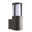 Außenwandleuchte FACADO II  RUND, IP65, E27, durchverdrahtet, Alu-Druckguss / PC, dunkelgrau / opal