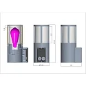 Deko-Light outdoor wall luminaire FACADO II ROUND OPAL round E27 IP65, dark grey, mat dimmable
