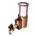 Deko-Light Außenwandleuchte FACADO II  RUND, IP65, E27, durchverdrahtet, Alu-Druckguss / PC, rost / opal