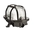 Deko-Light Wand-und Deckenleuchte SOTANO RETRO, OVAL, IP44 IK06, E27 max. 60W (LED 7W), schwarz / Streuglas klar