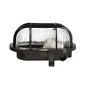 Deko-Light Wand-und Deckenleuchte SOTANO RETRO, OVAL, IP44 IK06, E27 max. 60W (LED 7W), schwarz / Streuglas klar