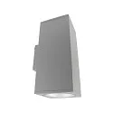 LED Fassadenstrahler SHORELINE PRO SQUARE 140 UP&DOWN, IP65 IK08, 55W 3000/4000K 5800lm 36°, CRi >90, dimmbar, hellgrau