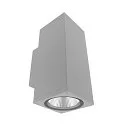 LED Fassadenstrahler SHORELINE PRO SQUARE 100 UP&DOWN, IP65 IK08, 21W 3000/4000K 2000lm 36°, CRi >90, dimmbar, hellgrau