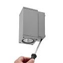 Deko-Light LED Fassadenstrahler SHORELINE PRO SQUARE 70 DOWN, IP65 IK08, 6W 3000/4000K 550lm 30°, CRi >90, dimmbar, hellgrau