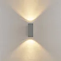 facade spotlight SHORELINE PRO LED SQUARE 70 UP&DOWN 2 flames, square, CCT Switch IP65, light grey dimmable