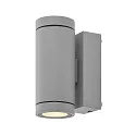 Deko-Light facade spotlight SHORELINE PRO GU10 ROUND UP&DOWN 2 flames, cylindrical, with lamp socket GU10 IP65, light grey