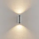 Deko-Light facade spotlight SHORELINE PRO GU10 ROUND UP&DOWN 2 flames, cylindrical, with lamp socket GU10 IP65, light grey