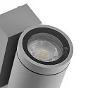 Deko-Light facade spotlight SHORELINE PRO GU10 ROUND UP&DOWN 2 flames, cylindrical, with lamp socket GU10 IP65, light grey