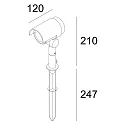 Deko-Light Outdoor LED Spießleuchte KEID II, IP65, inkl. Anschlussbox, Alu Druckguss, Dunkelgrau, 20W 3000K 1350lm 2070cd 45°