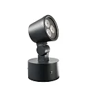 Outdoor LED spot 8W RGBW, IP65, 24V DC, RGB + 3000K 389lm 20°, die-cast aluminum, black grey