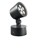 Outdoor LED spot 16W RGBW, IP65, 24V DC, RGB + 3000K 780lm 20°, die-cast aluminum, black grey