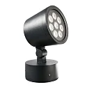 Outdoor LED spot 25W RGBW, IP65, 24V DC, RGB + 3000K 1140lm 20°, die-cast aluminum, black grey