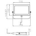 Outdoor LED Flutlichtstrahler FLOOD SMD 15, IP44 IK08, mit 120cm IP-Steckerkabel, neigbar, 15W 3000K 1800lm 100°, silber