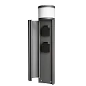 Deko-Light Outdoor Steckdosen-Turm ARAWAN, IP44, 2-fach, 100-240V AC, Alu-Druckguss, schaltbar, mit LED Beleuchtung, 4.8W 3000K 150lm