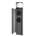 Outdoor Steckdosen-Turm ARAWAN, IP44, 2-fach, 100-240V AC, Alu-Druckguss, schaltbar, mit LED Beleuchtung, 4.8W 3000K 150lm