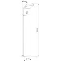 Deko-Light LED Pollerleuchte TUCANAE MOTION, IP54, mit Sensor, 100cm, 18W 3000K 1650lm 110°, dunkelgrau