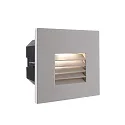 Abdeckung GITTER für LED Wandeinbauleuchte LIGHT BASE II COB OUTDOOR, 10 x 10cm, Abstrahlwinkel 65°, Aluminium, Silbergrau