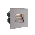 Abdeckung ECKIG / STUFE für LED Wandeinbauleuchte LIGHT BASE II COB OUTDOOR, 10 x 10cm, Abstrahlwinkel 70°, Silbergrau