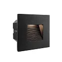 Abdeckung ECKIG / STUFE für LED Wandeinbauleuchte LIGHT BASE II COB OUTDOOR, 10 x 10cm, Abstrahlwinkel 70°, Aluminium, Schwarz